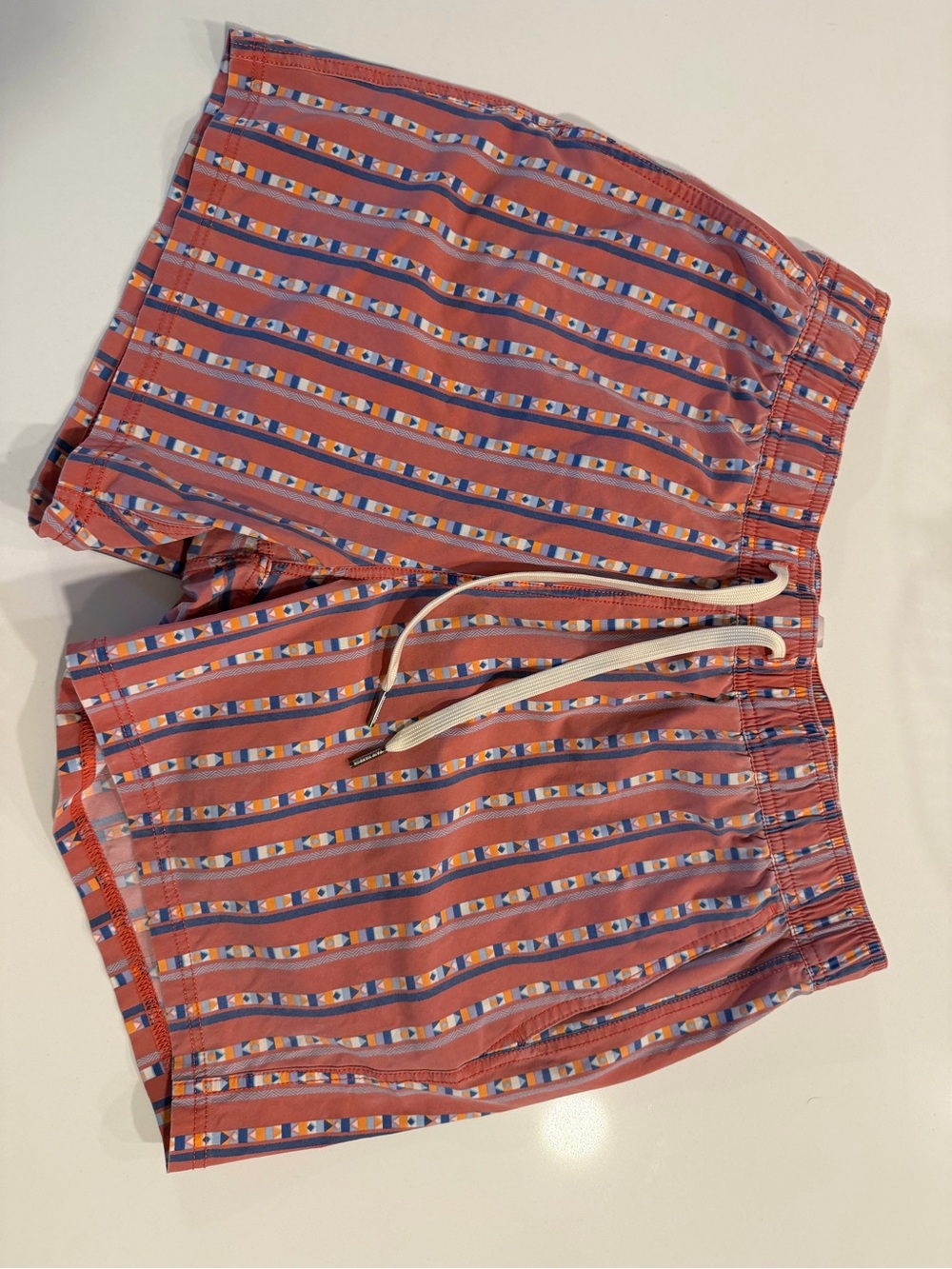 Fair Harbor Coral Stripe Hybrid Shorts with Drawstring